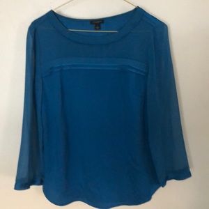 Ann Taylor turquoise dress shirt, size 2